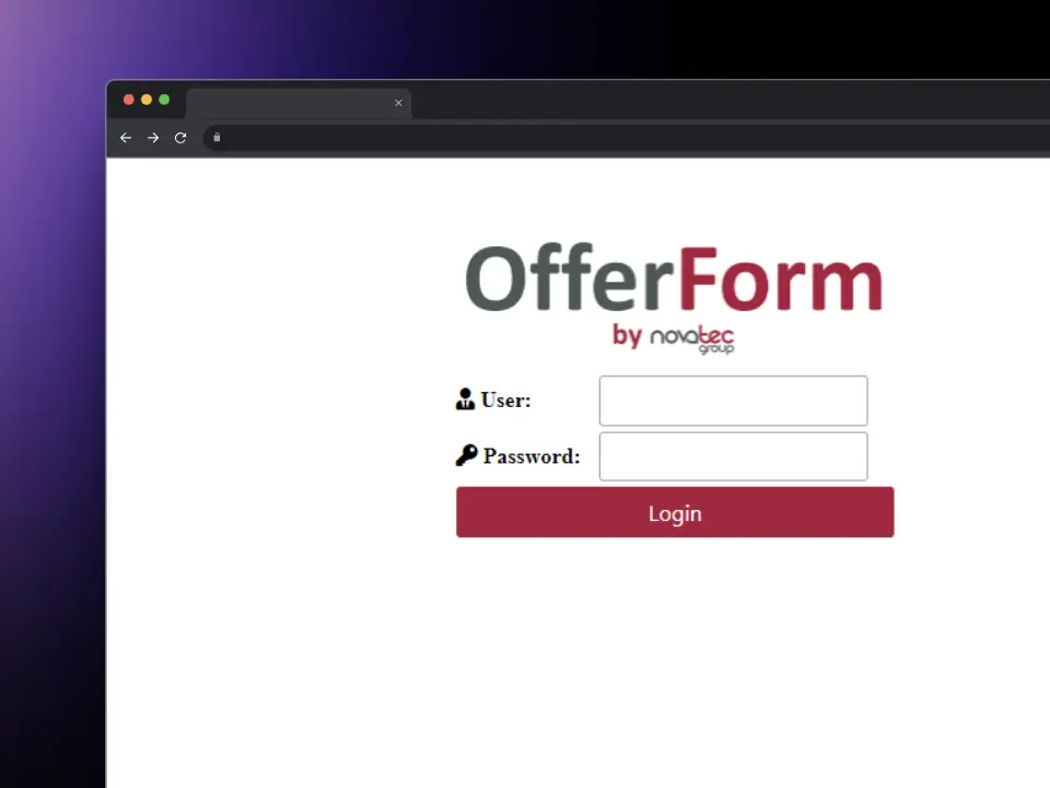 Captura de pantalla del proyecto Offer Form